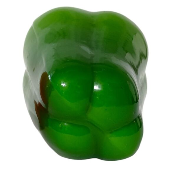 3 Art Glass Vegetable Figures Paperweight Veggie Decor Red Green Handblown Vtg - Picture 4 of 15